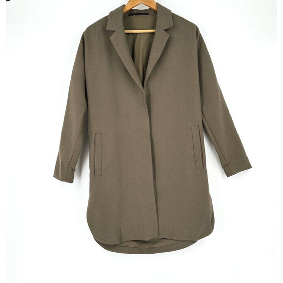 All Saints Womens Wool Vine Coat Small Trench Modern Minimalist Quiet Luxury - Picture 1 of 12